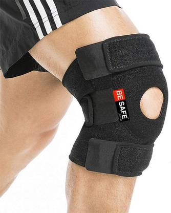 BE SAFE Forever Knee Cap Support Band Open Patella Knee Brace, Single, XL Black Knee Support