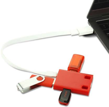jazam USB Hub With Detachable Cable (IOS, Micro, Type C) | 3 USB Ports BW-001 USB Hub