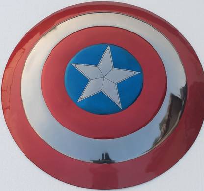 Ascent India Heavy Metal Made Captain America Shield For Wall Hanging And Kids Game With Leather Cover Gift
