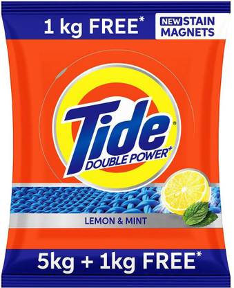 Tide Lemon & Mint Detergent Powder 5 kg (Get 1 kg Free) Detergent Powder