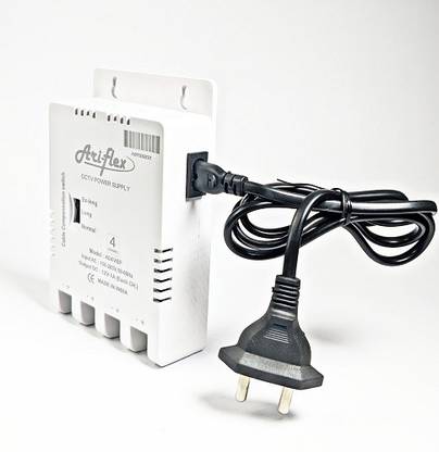 Spx 4 Channel SMPS for FOUR CCTV Security Bullet & Dome Camera Worldwide Adaptor INPUT AC: 150-285V, 50-60Hz Output DC 12V DC-1A(EACH CHANNEL) , Power Supply Adapter for up to 4 CCTV Cameras(WHITE) (1PEICE) Worldwide Adaptor