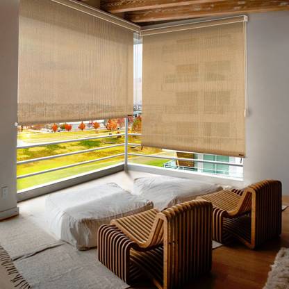 Hippo Roller Blind Cord Drawn On Window