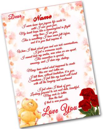 Midas Craft I Love You Swaraj Love Letter Quotes 26 Greeting Card