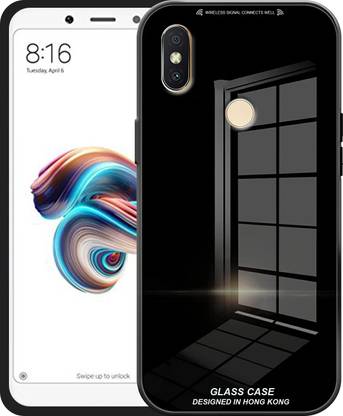 VOSKI Back Cover for Redmi Note 5 Pro Luxurious Toughened Mirror Glass Back Cover Soft Grip Case