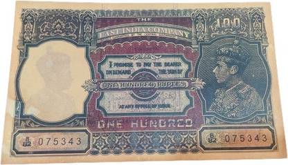 rbf EAST INDIA 100 RUPEES EGAL BIG SIZE NOTE RARE RARE Medieval Coin Collection