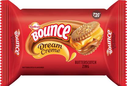 Sunfeast Bounce Dream Butterscotch Zing Biscuit Cream Sandwich Biscuit