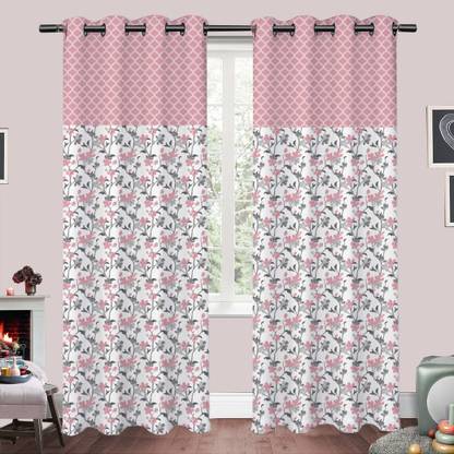 Cotonex 152 cm (5 ft) Window Cotton Semi Transparent Curtain (Pack Of 2)