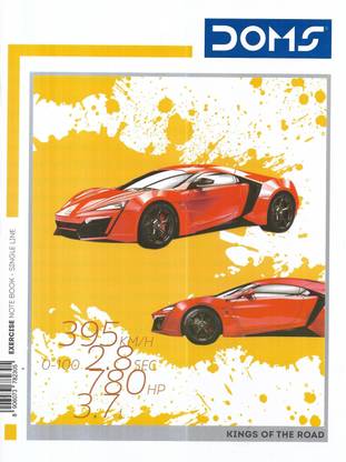 DOMS KINGS OF THE ROAD Regular Notebook SINGLE LINE 172 Pages