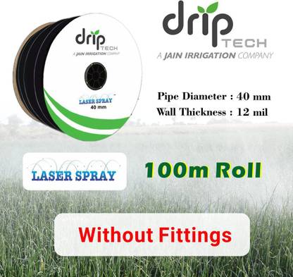 Driptech India Laser Spray, 40MM Rainpipe, 100M roll without fittings Drip Irrigation Kit