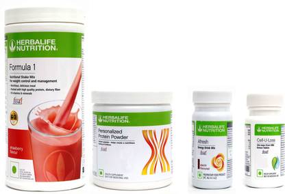 HERBALIFE FORMULA1 STRAWBERRY PROTIEN200 G AFRESH ENERGY DRINK MIX ELAICHI +CEELL U LOSS Energy Drink