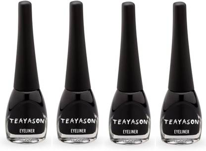 teayason Insta Dry Water & Smudge Proof Long Lasting Liquid EyeLiner Pack of 4 32 g