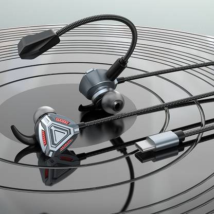 DUDAO Gaming Earphone With Detachable Dual Mic, Only Type-C Port Wired Gaming