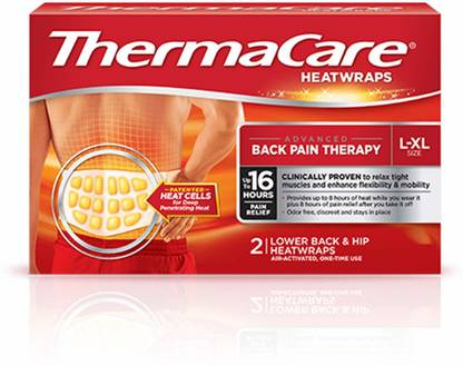 Thermacare Heat Wraps Lower Back and Hip L XL -- 2 Pieces Pain Relief Pack