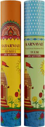 BROOK AND BLOOMS Organic & Non-Toxic Natural Ayurvedic Incense Sticks Guggul & Tulsi