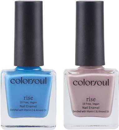 color soul Rise Nail Enamel R18,R12 Blue Eruption & Nude Charm