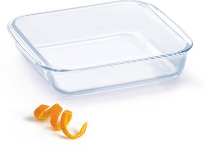 TREO Ovensafe Square Borosilicate Glass Dish, 1 Piece, 1730 ml, Transparent Baking Dish