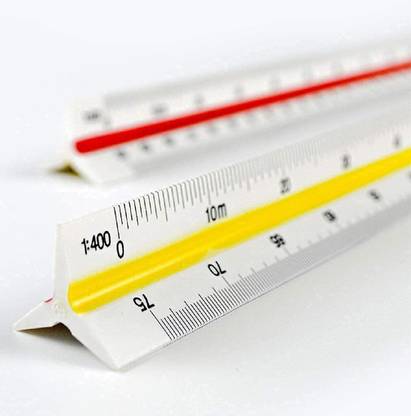Cartshopper Triangle Scale Ruler Long Plastic Straight Measuring Tool for Architects Ruler