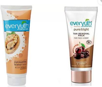 Everyuth Naturals Exfoliating Walnut Face Scrub 50gm with combo Scrub