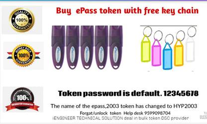ePass USB token for downloading digital signature certificate DSC Provider Smart Key