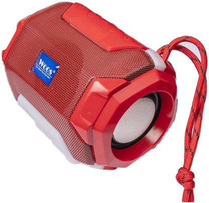 WOOS A005 162 Red Portable Bluetooth Speaker with DJ Light USB Speaker Super Bass 5 W Bluetooth Speaker