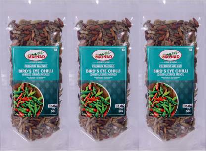 JUST MALNAD PREMIUM KANTHARI CHILLI (RED BIRD EYE CHILLI) PACK OF 3