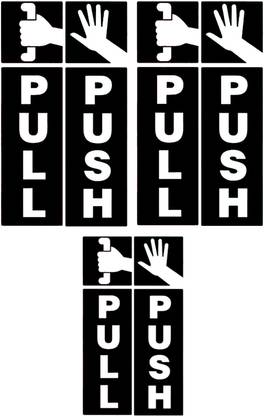 HindK 25.4 cm PULL PUSH STICKER FOR GLASS DOOR PACK OF 3 MULTIPLE PLACE USED Self Adhesive Sticker
