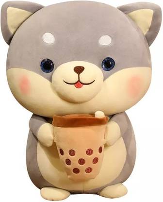 MSA 40cm Dog Tea Cup Loveable HUGABLE Soft Smart Teddy Bear -40cm ( Grey & White)  - 40 cm
