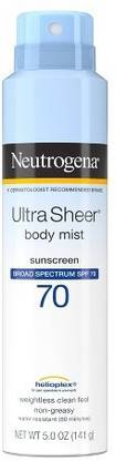 NEUTROGENA Sunscreen - SPF 50 Ultra Sheer Body Mist Sunscreen Spray Broad Spectrum SPF 70 Lightweight