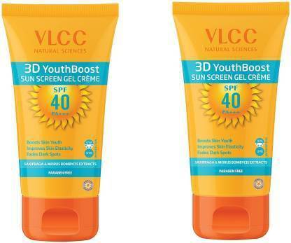 VLCC Sunscreen - SPF 50 PA+++ 3D YOUTH BOOST SUN SCREEN GEL CREME 100GM PACK OF 2 (100GMX2)
