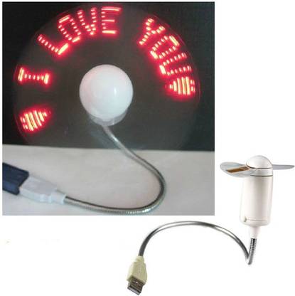 FKU LED Programmable Message Mini Flashing USB flashing light fan With CD USB 3.0 USB Fan