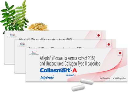 Collasmart A UC-II Undenatured Type 2 Collagen with Plant Extract-Aflapin (Pack of 3)|20mg