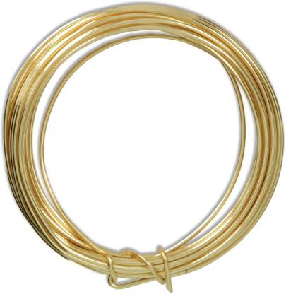 ART IFACT 14 Gauge - 2 Meters Brass Wire - (2.032 mm Diameter) - Golden Wire for Jewellery - DIY Jewellery & Artistic