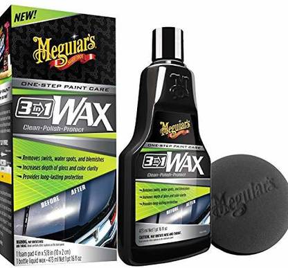 Meguiars 16 Ounce G191016 3-in-1 Wax Kit, 16 oz, Beige, 16 ounce kit Combo