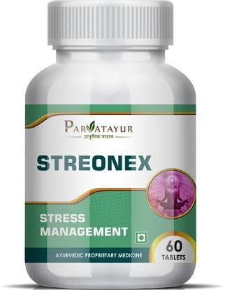 parvatayur STREONEX, 60 Tablets (Stress, Depression) Ayurvedic Medicine