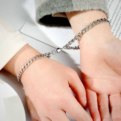 Stainless Steel Sterling Silver Bracelet Set