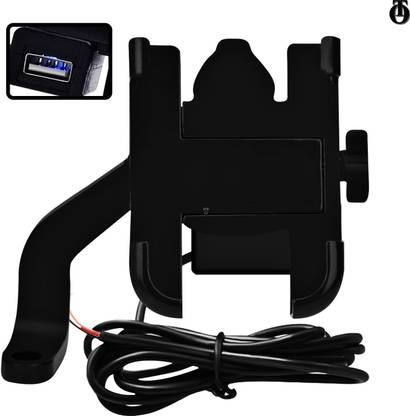 OBEROI'S TRADERS Bike Mount 360 Degree Rotating Handlebar Mobile Holder with USB Charger 2.1 A Bike Mobile Charger