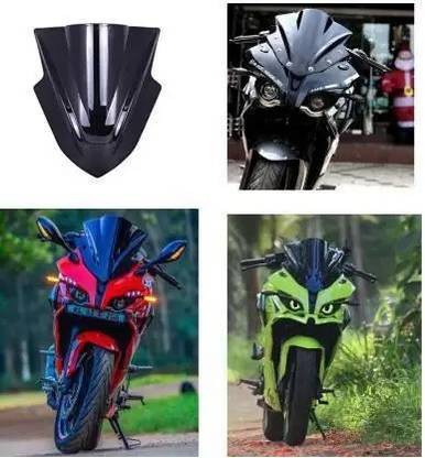 W 4 A Traders BIKE WINDSHIELD BLACK NINJA PULSAR ALL BIKE UNIVERSAL Bike Windshield Bike Windshield