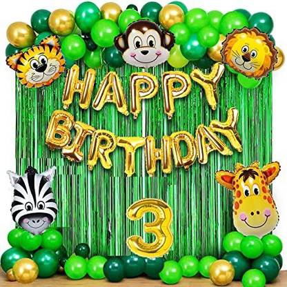 Shmaya 3rd birthday jungle thme combo-pack of 60