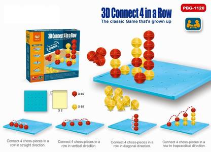 BDJ ENTERPRISE 3D Connect 4 in A Row The Classic Game Come ON Play and See WHO S NO 1 Party & Fun Board Game