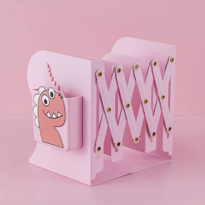 oddpod Dino Expandable Metal Bookends with Magnetic Pen Holder Iron Book End