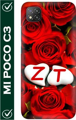 FULLYIDEA Back Cover for POCO C3, Letter Z, Alphabet Z, Name Z, Letter Z With T, Z Love T