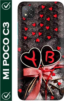 FULLYIDEA Back Cover for POCO C3, Letter Y, Alphabet Y, Name Y, Letter Y With B, Y Love B