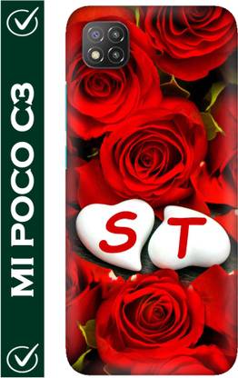 FULLYIDEA Back Cover for POCO C3, Letter S, Alphabet S, Name S, Letter S With T, S Love T