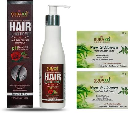 Subaxo Herbal Hair Conditioner 200 ml And Neem & Aloevera Soap 2 Pc Each 75 g