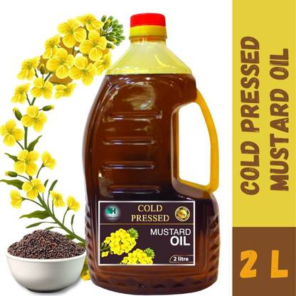 Healthy Roots 2L Cold Pressed Mustard Oil (Ghani) - 2 Litre Wood Pressed Oil Mustard Oil PET Bottle