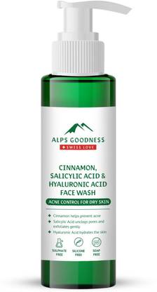 Alps Goodness Cinnamon, Salicylic Acid & Hyaluronic Acid Acne Control Facewash For Dry Skin Face Wash