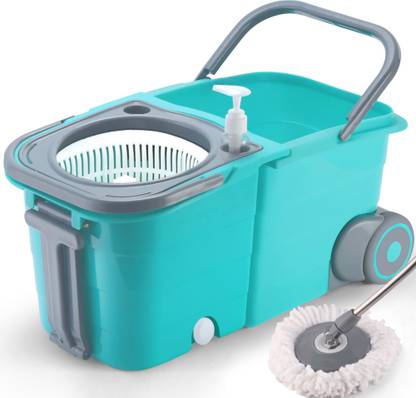 V-MOP Premium Twin Double Bucket Wheel Mop Set (( 6 Months Warranty on Rod Set )) Mop Set