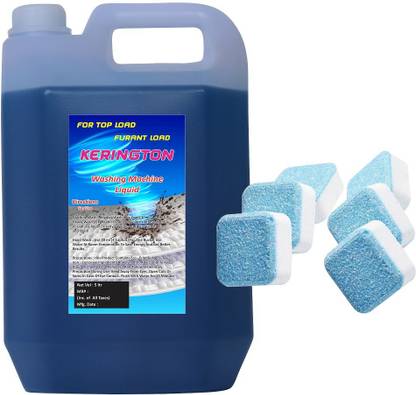 KERINGTON Washing Machine Liquid Detergent For Front Load 5LT & Washing Pill Free Six Multi-Fragrance Liquid Detergent