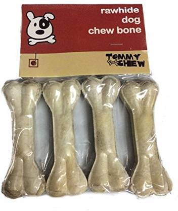 TommyChew Brandon 4 Inch 4 Pcs White Digestible Rawhide Pressed Bone For Dogs Dog Chew