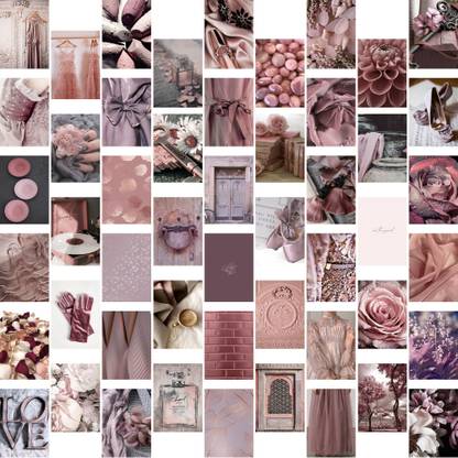 Royal purple Room Decor Aesthetic Wall Collage Kit | Set Of 50 HD+ Photos Unframed | Includes adhesive tape on back side (4 x 6 INCHS) (Size - 4R) Paper Wall Poster, Multicolour, Printed | Exclusive Posters… Photographic Paper